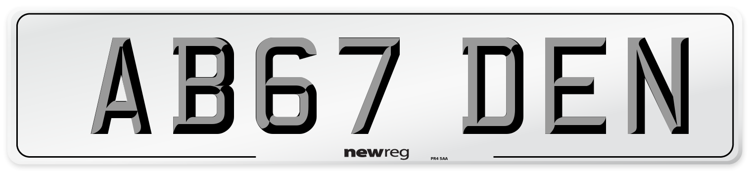 AB67 DEN Number Plate from New Reg